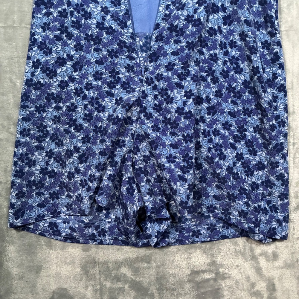 VTG Express Blue Floral Print Spaghetti Strap Romper Women's Size 9/10 - Picture 6 of 9